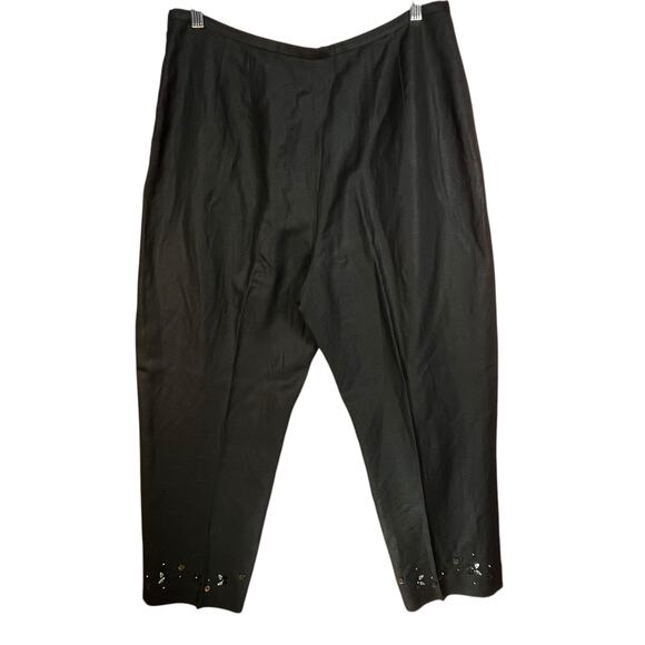 Yves Cossette DEPECHE Mode Vintage Womens  Black Linen Rayon Blend Pants‎ 14 - Picture 3 of 7